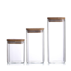 Frasco da especiaria do vidro de Borosilicate dos recipientes de armazenamento 30ml do alimento com tampas de bambu